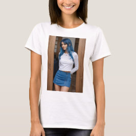 Camiseta Chic Moderno: Elegancia en Azul