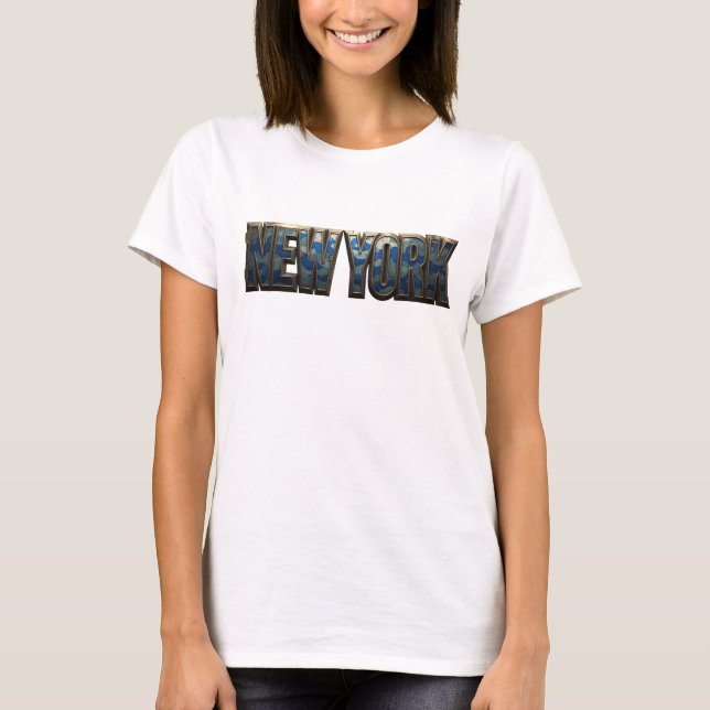 Camiseta Chic Navy NEW YORK Quote (Anverso)