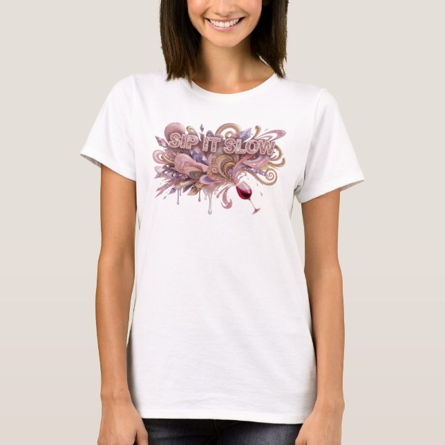 Camiseta Chic Pink SIP IT SLOW (Anverso)