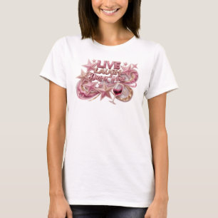 Camiseta Chic Rosa ARTE VIVIR REÍR BEBER VINO Wearable