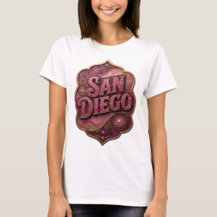 Camiseta Chic Rosa Motivo Artístico SAN DIEGO