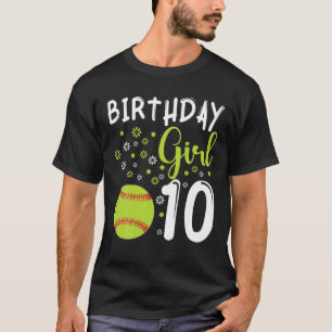 Camiseta Chica 10.º Jugador De Chicas De Softbol Diez Años 