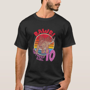 Camiseta ¡chica 10 Años Que Rawr! Mamáes familiares Stegosa
