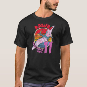 Camiseta ¡chica 11 de cumpleaños, Rawr! Familia Pterodactyl