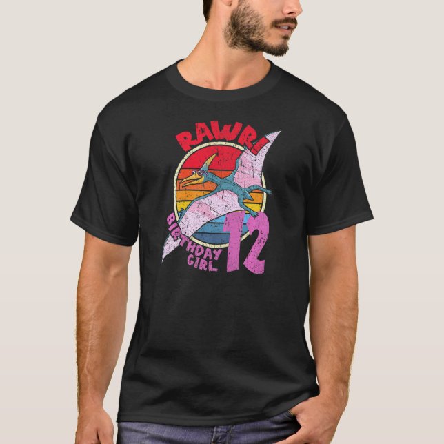 Camiseta Chica 12º cumpleaños I Rawr Pterodactylus I Famili (Anverso)