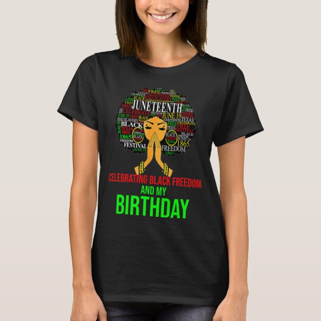 Camiseta Chica 19 De Junio Celebrando La Libertad Y El Cump (Anverso)