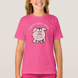 Camiseta Chica 2 Pig Year 2019 Personalizado diver