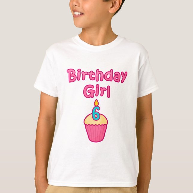 Camiseta Chica 6 del cumpleaños de la magdalena (Anverso)