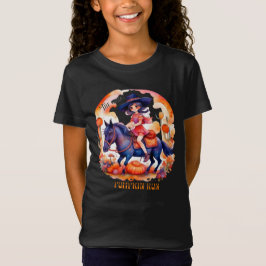 Camiseta Chica a caballo Gran Calabaza Corre Halloween