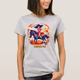 Camiseta Chica a caballo Gran Calabaza Corre Halloween