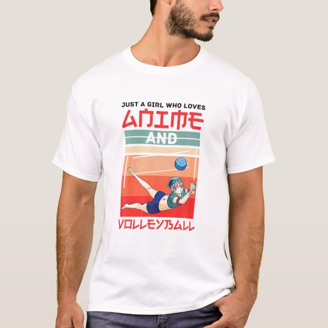 Camiseta Chica A Quien Le Encanta El Anime Y El Voleibol Ju (Anverso)