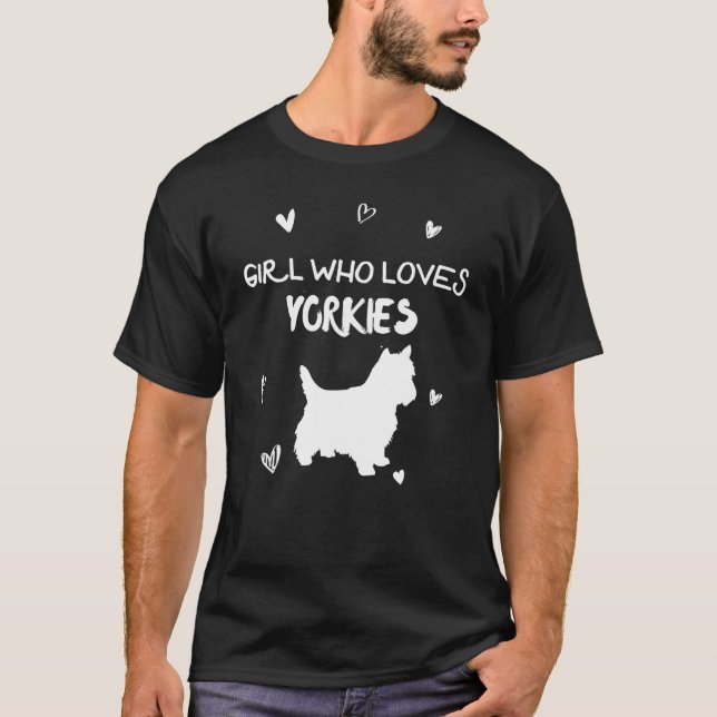 Camiseta Chica a quien le encanta el perro de Yorkshire Ter (Anverso)