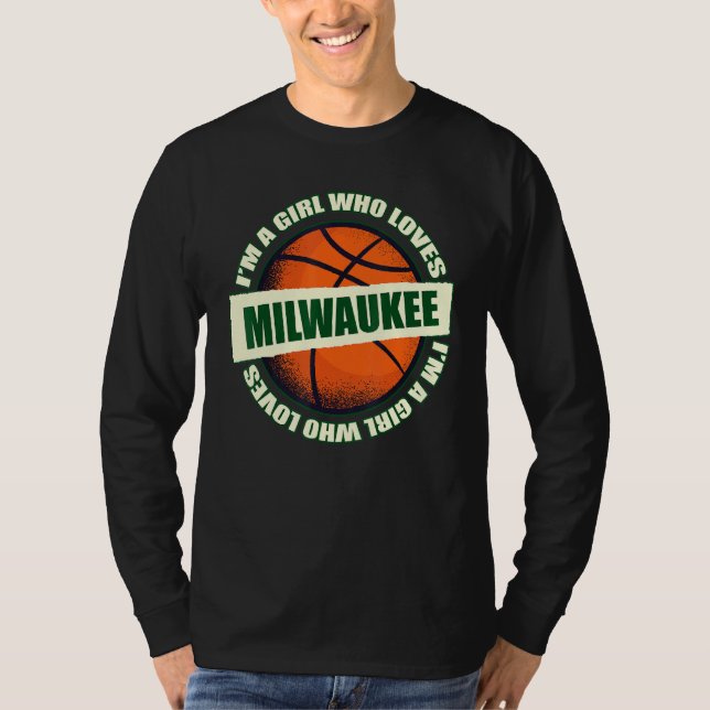 Camiseta Chica a quien le encanta Milwaukee Basketball B Ba (Anverso)