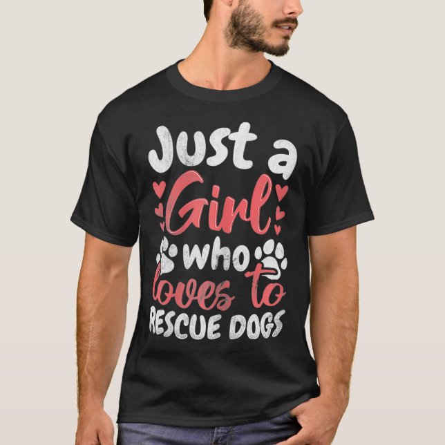 Camiseta Chica A Quien Le Gusta Rescatar A Los Perros Masco (Anverso)