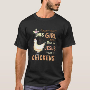 Camiseta Chica Acuarela Corre Sobre Jesús Y Gallinas