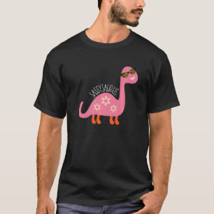 Camiseta Chica adolescente de dinosaurio fresco con leopard