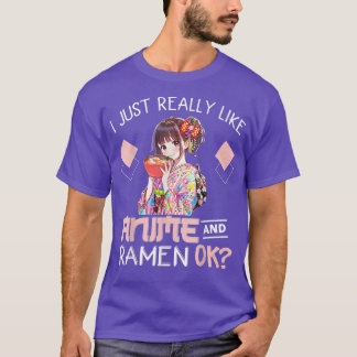 Camiseta Chica adolescente Me Gusta Realmente Anime y Ramen