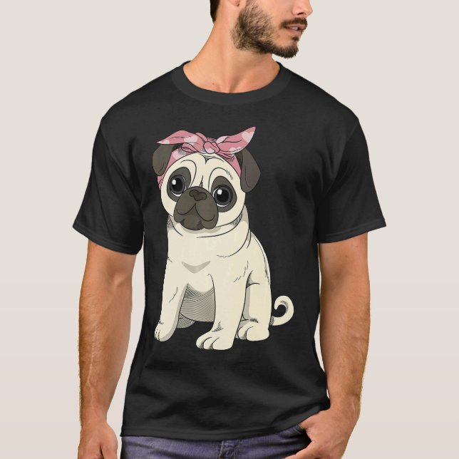 Camiseta Chica adorable de pug (Anverso)