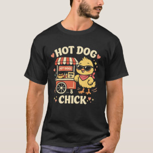 Camiseta Chica adulta de pollo perrito caliente Pollito de 