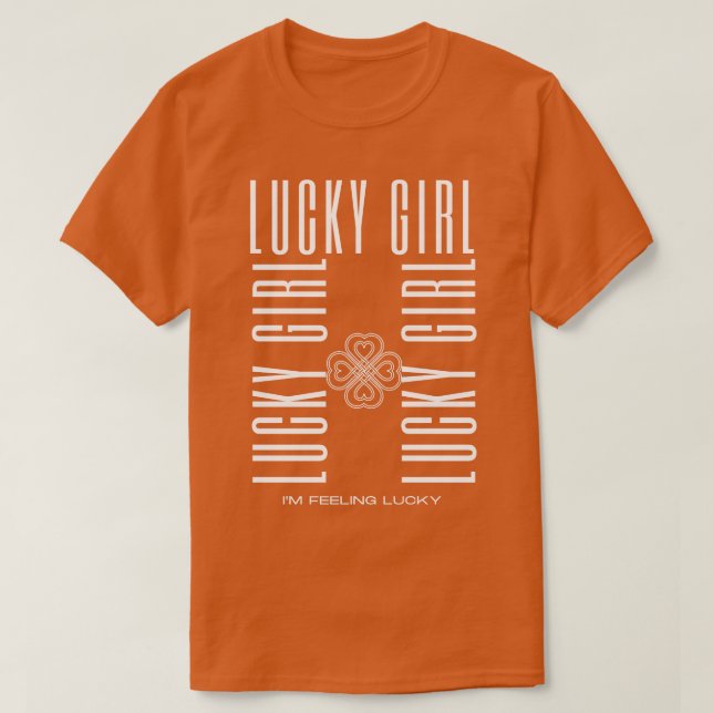 Camiseta Chica afortunado (Diseño del anverso)