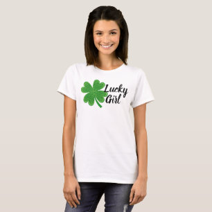 Camiseta Chica afortunado 4 Leaf Clover St. Patrick's Day G