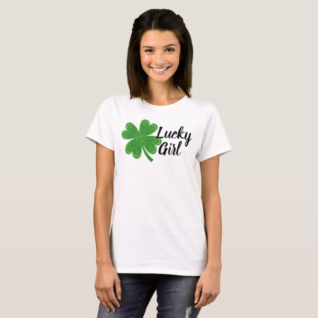 Camiseta Chica afortunado 4 Leaf Clover St. Patrick's Day G (Anverso completo)