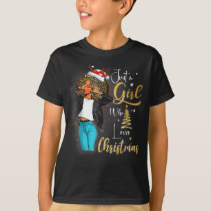 Camiseta Chica africana norteamericana Melanin Navidades Sa
