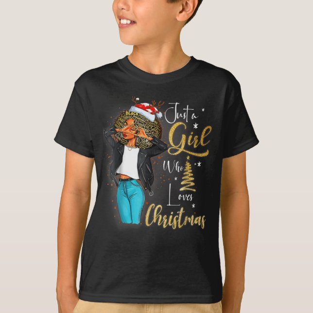 Camiseta Chica africana norteamericana Melanin Navidades Sa (Anverso)