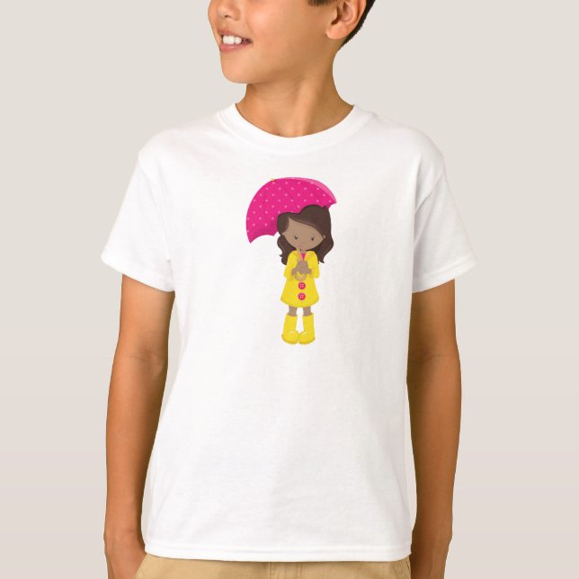 Camiseta Chica Africano-Estadounidense, Chica En El Tirador (Anverso)