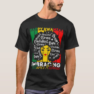 Camiseta Chica africano feliz Kwanzaa herencia afroamerican