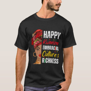 Camiseta Chica africano feliz Kwanzaa herencia afroamerican