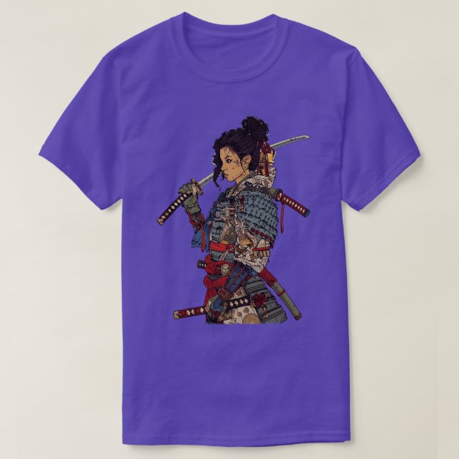 Camiseta Chica Afro Samurai Arte Japonés (Diseño del anverso)
