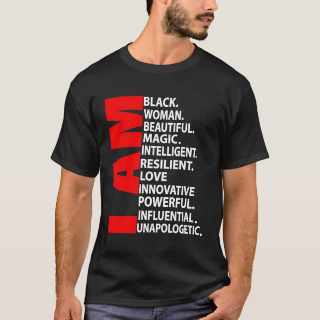 Camiseta Chica Afro Soy Mujer Negra Hermosa Magia Unapolo (Anverso)