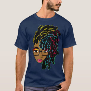 Camiseta Chica afroamericana de pelo de Loc'd