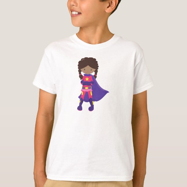 Camiseta Chica afroamericano, Chica superhéroe, Cabo (Anverso)