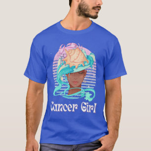 Camiseta Chica afroamericano de cáncer Zodiac Rótulos junio