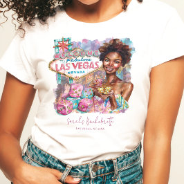 Camiseta Chica afroamericano Las Vegas Bachelorette Lux