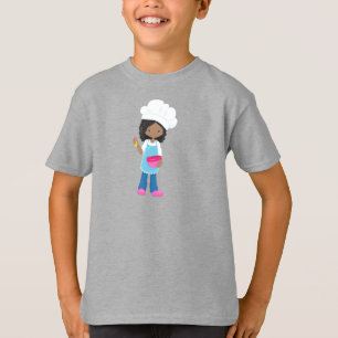 Camiseta Chica afroamericano, pastelería, pastelero