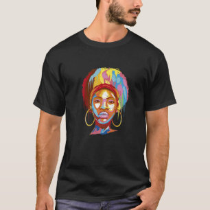 Camiseta Chica afroamericano remueve la banda de cabeza de
