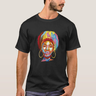 Camiseta Chica afroamericano remueve la banda de cabeza de