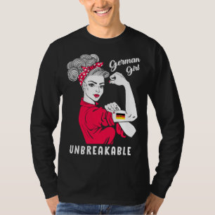 Camiseta Chica alemana irrompible fuerte bandera de chica a