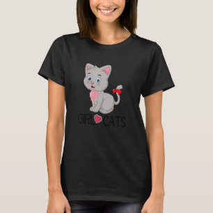 Camiseta Chica ama a los gatos lindo gato