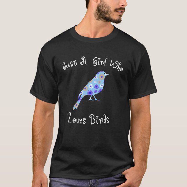 Camiseta Chica ama a los pájaros Silhouette Floral Print Pu (Anverso)