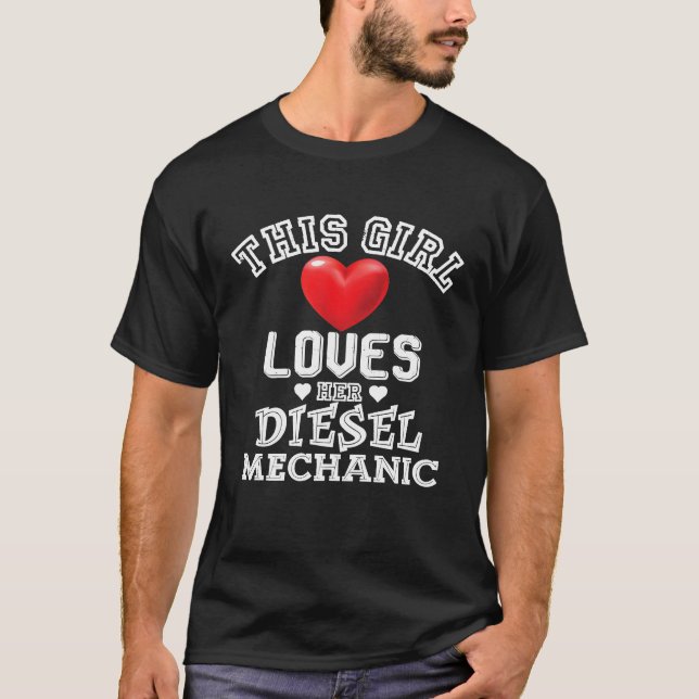Camiseta Chica ama a su mujer diesel mecánica Girlfriend Tr (Anverso)