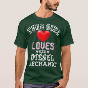 Camiseta Chica ama a su mujer mecánica diesel novia