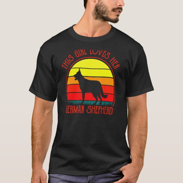Camiseta Chica ama a su pastor alemán (Anverso)