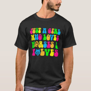 Camiseta Chica ama caballos lobos salvajes amazona mujer