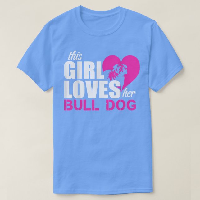 Camiseta Chica ama el Bulldog  (Diseño del anverso)
