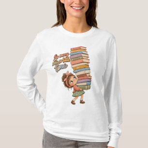 Camiseta Chica Amante de Libros Peculiar Clipart, Chica con