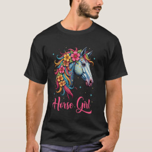 Camiseta Chica Amante de los Caballos Mujer Ropa de Caballo